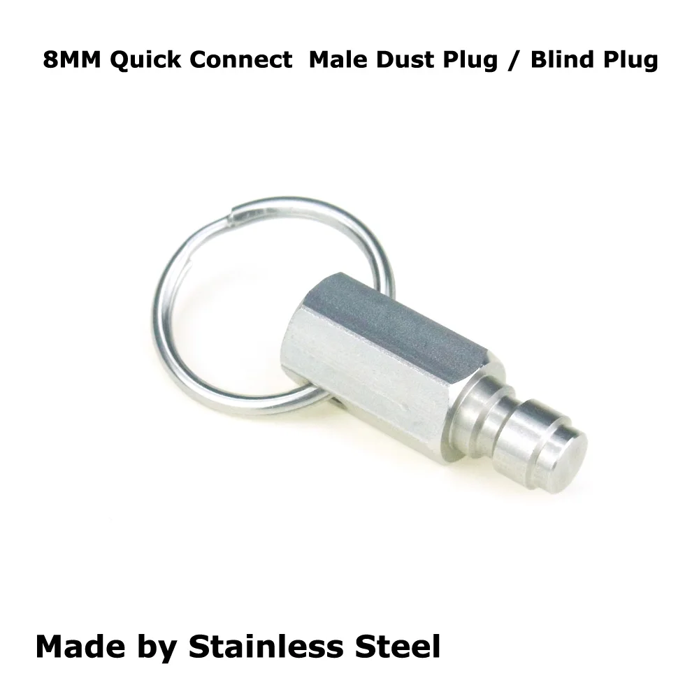 Neuer HPA 8MM Quick Connect Edelstahl-Staubstopfen/Blindstopfen mit Anhängerring Image