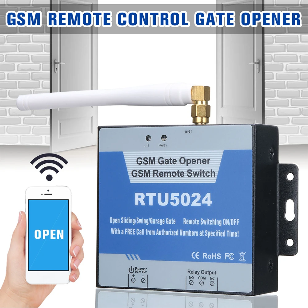 RTU5024 GSM Toröffner Relaisschalter Drahtlose Fernbedienung Türzugang Kostenloser Anruf 850/900/1800/1900 MHz RTU5024 GSM Türöffner Image
