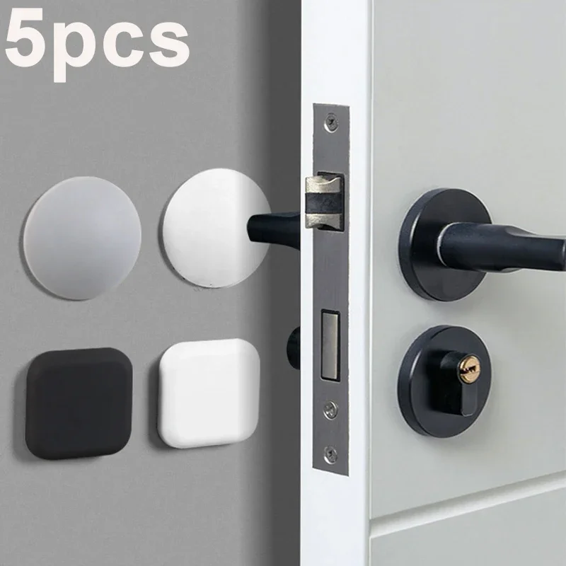 5 stücke Tür Stoppt Silikon Tür Stop Griff Kissen Hause Dekoration Wand Schutz Matte Hardware Verbesserung Image