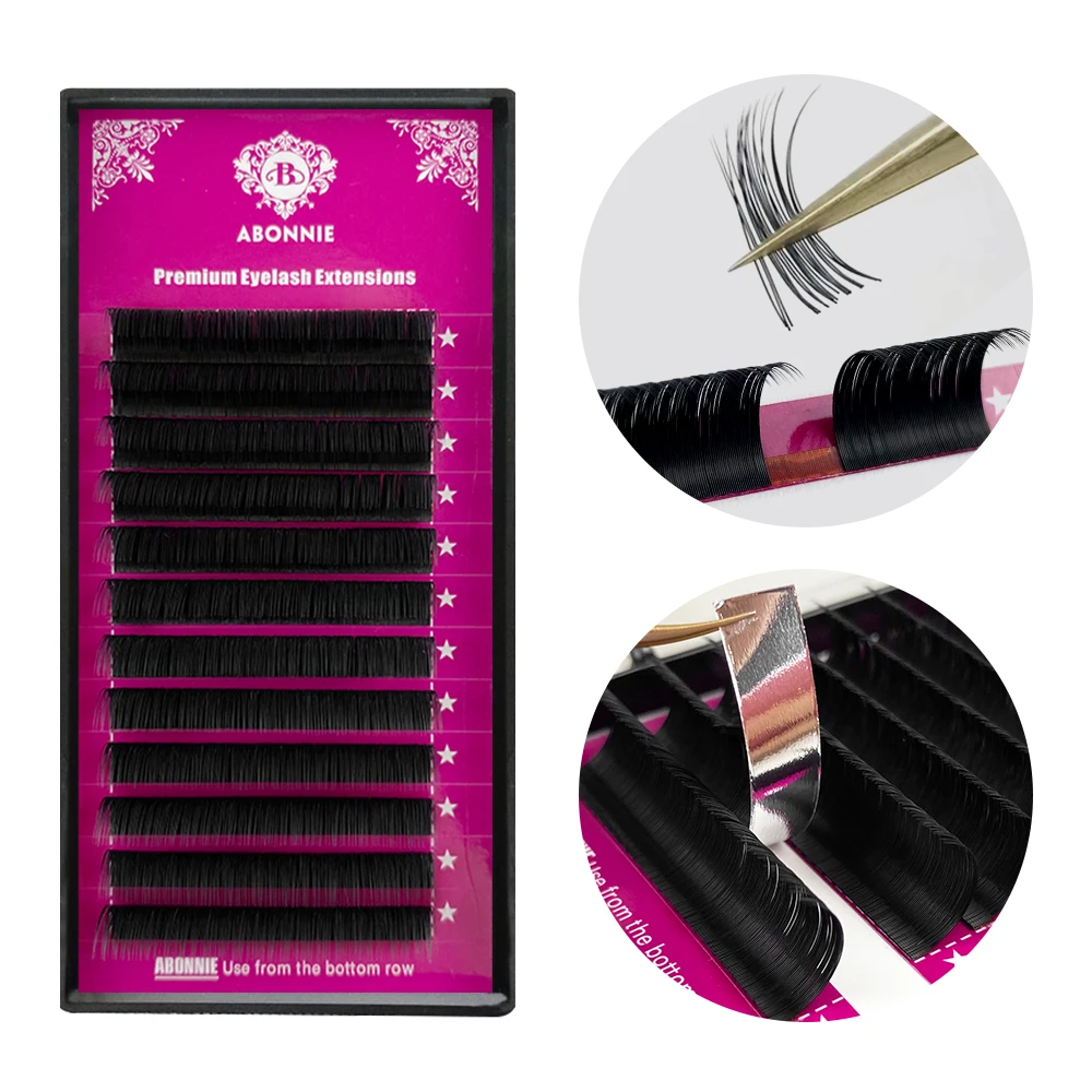 Abonnie Classic Wimpernverlängerungen, individuelle Volumenwimpern, flauschige, ultraweiche Wimpernverlängerungen Image