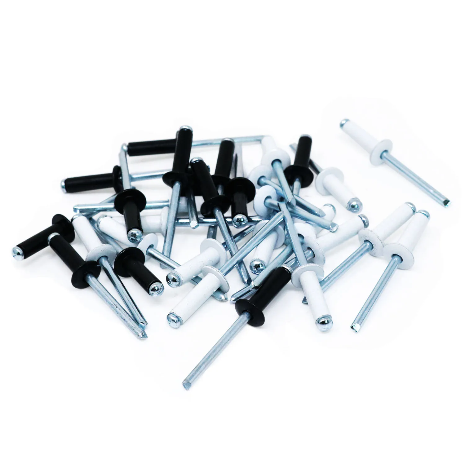 Schwarze Aluminium-Blindnieten, 50 Stück, 4,8 x 16 mm, Pop-Nieten für weiße Blindnieten aus Metall Image