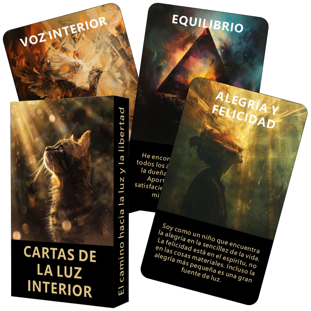 Spanisches Tarot, Inner Sunshine Oracle-Karten, der Weg zum Licht und Freiheit, heilendes Oracle-Deck, Licht- und Liebes-Tarotkarten Image