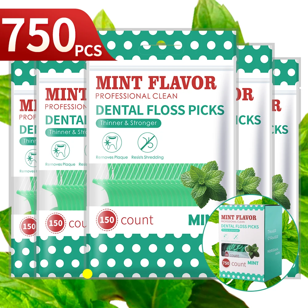 Mint Floss Stick Geschenkset – Tiefenreinigungsseide, geeignet für die Mundpflege, tragbare Einweg-Hygieneeide, geeignet für Reisen Image