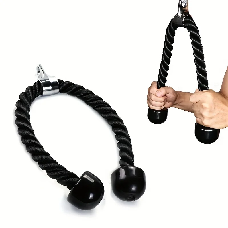 Trizepsseil für Push Pull & Down-Übungen – Armmuskel-Widerstandsbänder für Bodybuilding und Krafttraining (Doppelkopf) Image