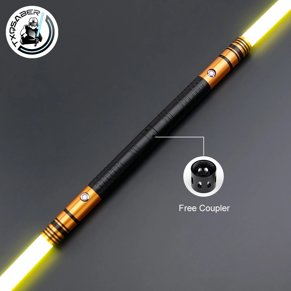 TXQSABER Neo Pixel Lichtschwert mit Doppelklinge, schweres Duell-Schwert mit abnehmbarer Klinge, 57 cm Metallgriff, Blaster-Farbwechsel-Spielzeug Image