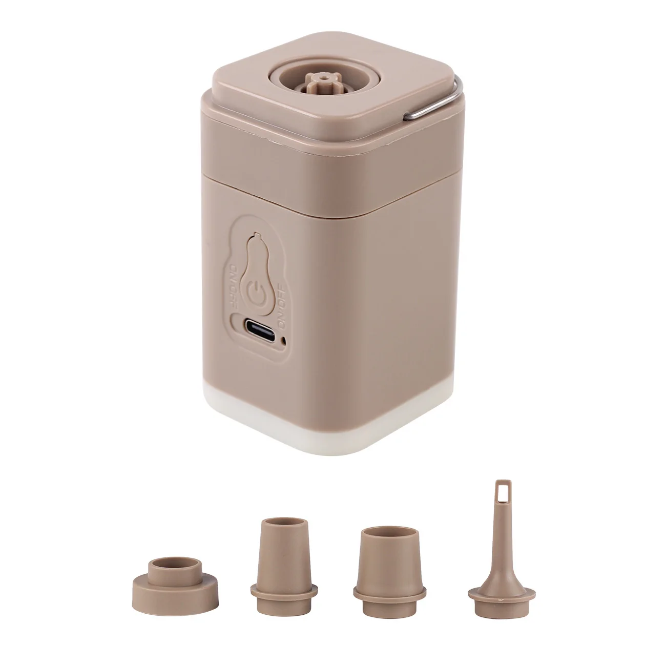 Mini-Luftpumpe für Aufblasbare Gegenstände, Tragbar, Elektrisch, USB-C Aufladbar, Schnelles Aufblasen und Entleeren für Pool-Schwimmreifen, Luftmatratzen, Schwimmen Image