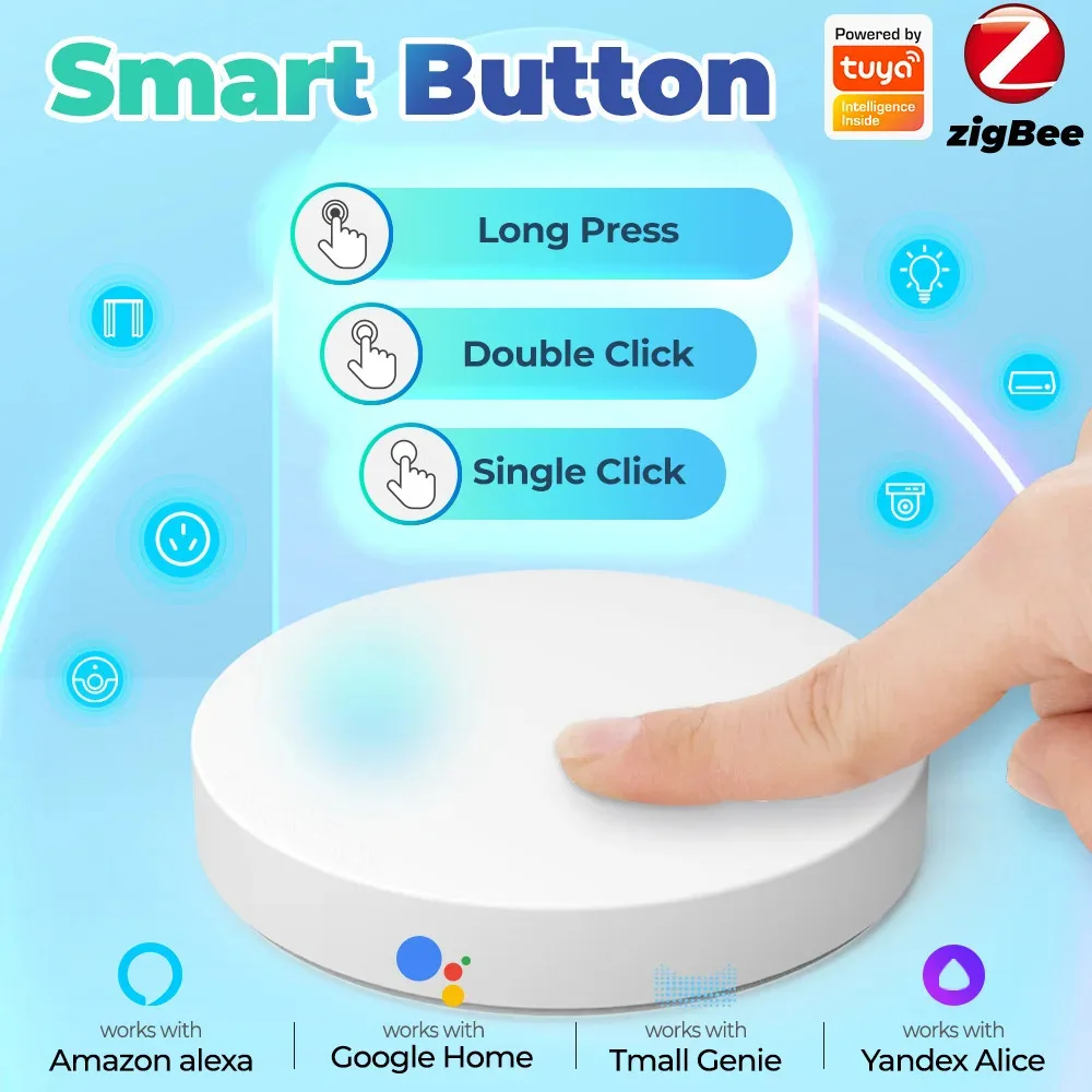 Tuya ZigBee-Taste Szenenschalter Intelligente Verknüpfung Smart Switch Batteriebetriebene Automatisierung funktioniert mit Zigbee-Geräten Zigbee2mqtt Image