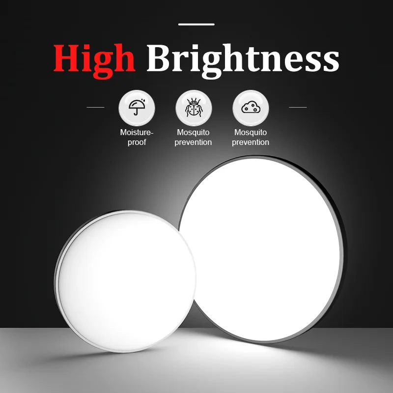 Led-deckenleuchte Moderne Deckenleuchte IP65 Wasserdicht Runde 30/18 W Innenbeleuchtung Für Badezimmer Wohnzimmer Küche balkon 220 V