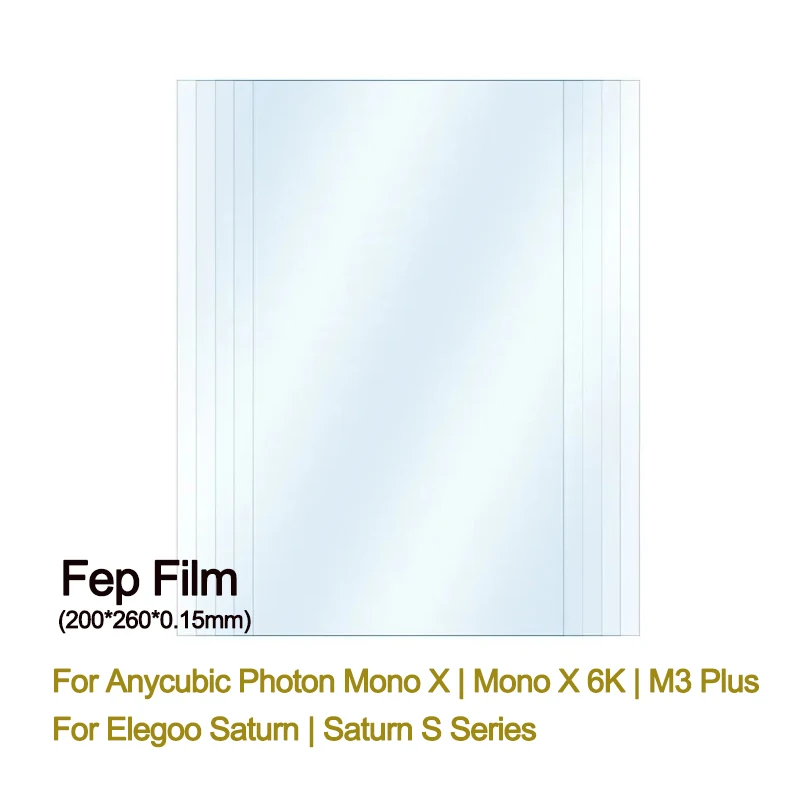 8,9 -9,25 Zoll FEP Film 260*200*0,15mm für ANYCUBIC Photon Mono X 6Ks 4K M3 Plus Elegoo Saturn Serie 3D Drucker Zubehör LCD Image