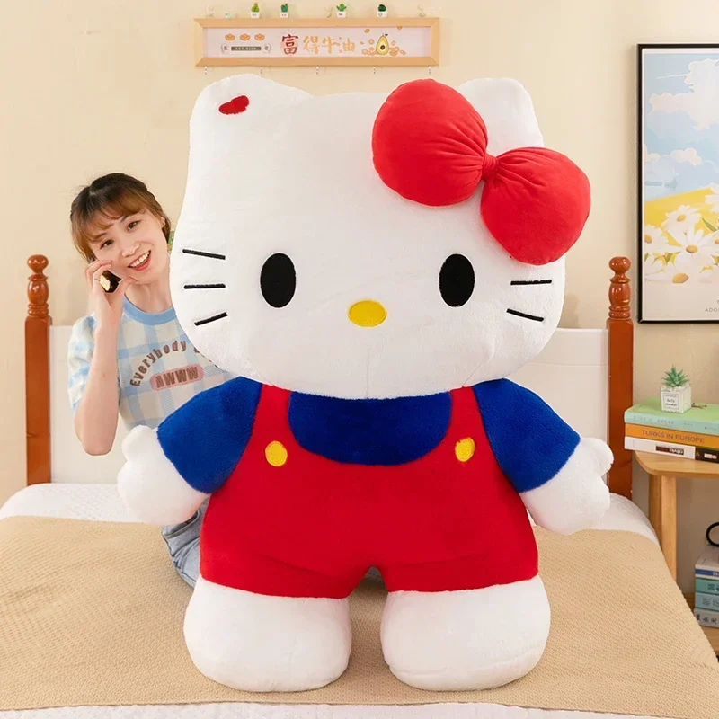 Neue 80 cm übergroße Kawaii Sanrio Hello Kitty Plüschpuppe Hello Kitty Rosa Stofftiere Niedliches Anime Weiches Kissen Kindergeburtstagsgeschenk