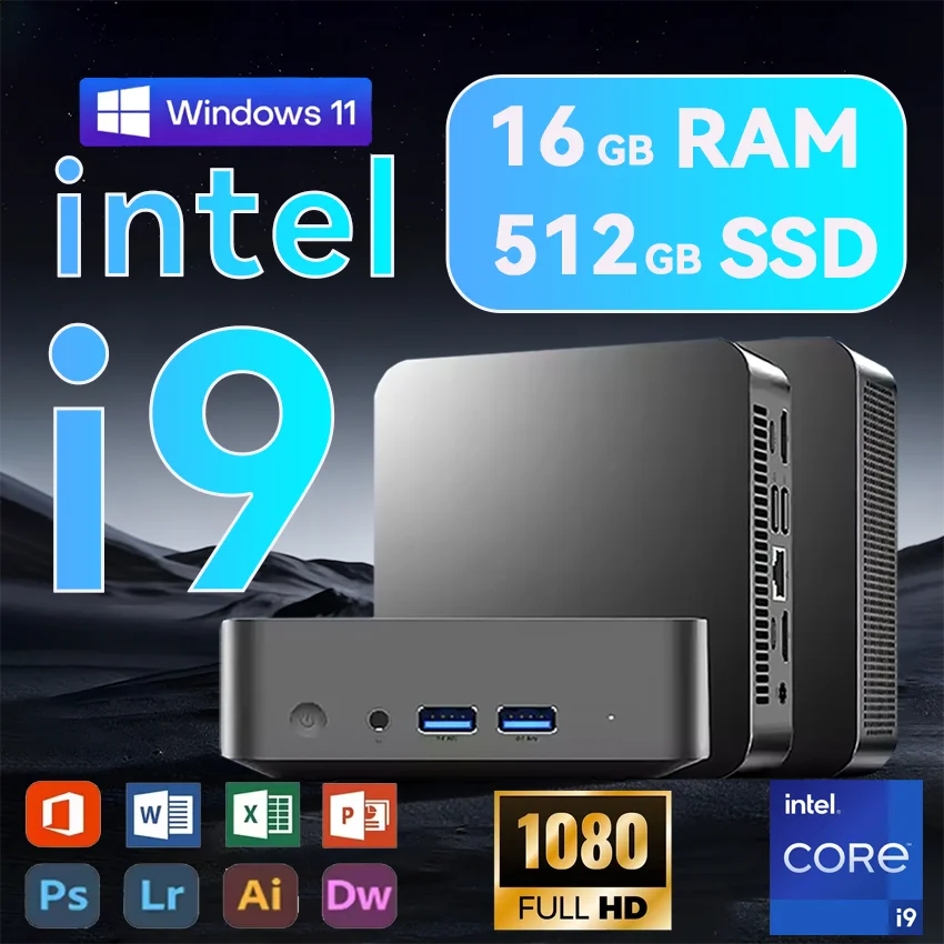 【3 Jahre Garantie】2026 Neuer tragbarer Mini-PC Gamer Intel Core i9 8950HK Windows 11 Mini-Computer Gaming-PC Desktop i9 Mini-PC