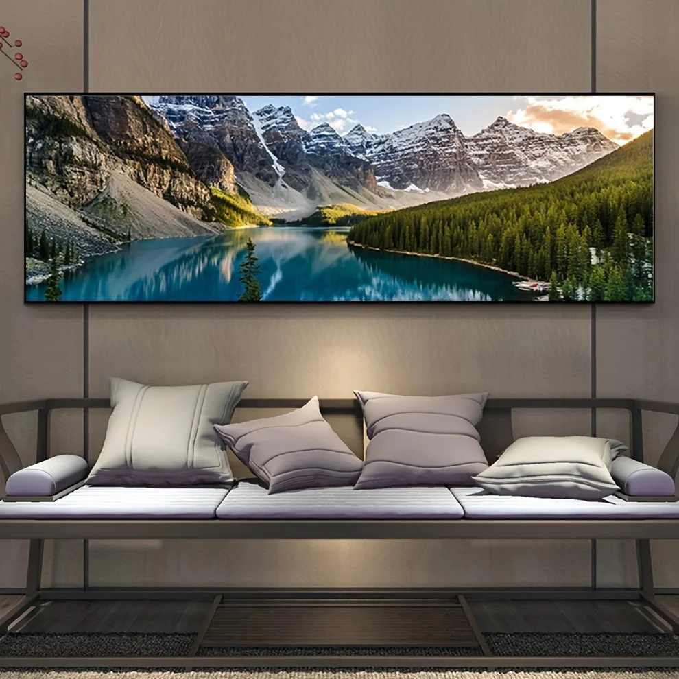 Landschaft Leinwand Malerei, See Wald Berg Landschaft Malerei Wand Kunst Dekor Poster Für Wohnzimmer Schlafzimmer Drucke Bild