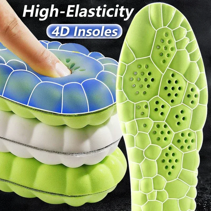 2023 4D-Massage-Einlegesohlen, superweiche Sportschuhe, Einlegesohle für Füße, Laufkörbe, Schuhsohle, Fußgewölbeunterstützung, orthopädische Einsätze, Unisex Image