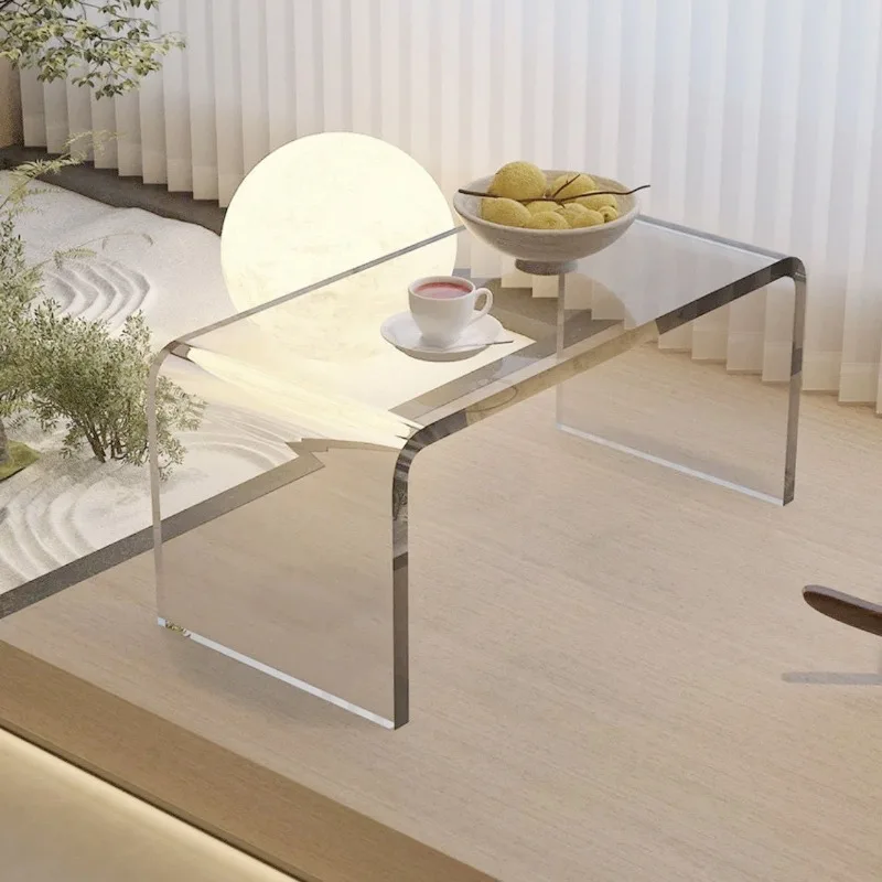 Transparenter kleiner Couchtisch, Balkon, Couchtisch, kleiner Tisch auf dem Bett, niedriger Tatami-Tisch, Heimgebrauch