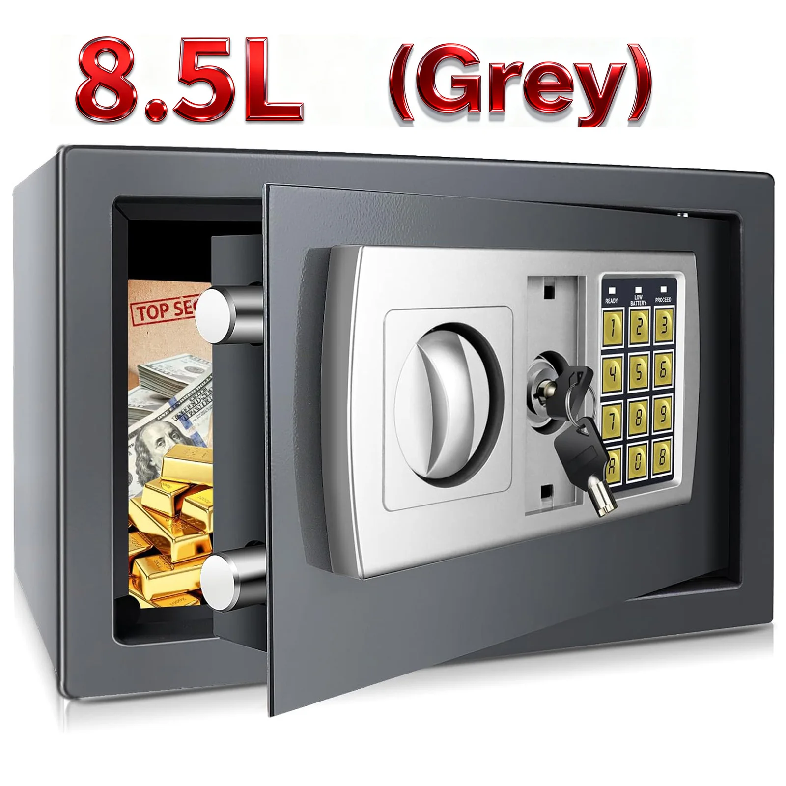 8,5L Elektronischer Passwort-Sicherheitstresor Geld-Einzahlungsbox Büro- und Heim-Safe Passwort-Schlüssel Diebstahlsicherer Safe