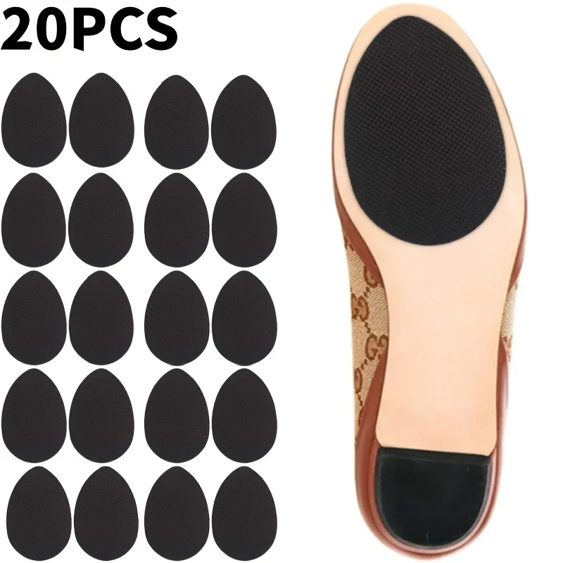 20 Stück schwarze rutschfeste Silikon-Schuheinlagen, selbstklebende Sohlenschutz für Schuhe, Stiefel, Schmuck und Uhrenzubehör – nicht magnetisch