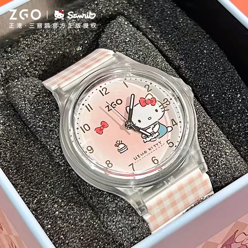 Original Sanrio Uhren für Mädchen, wasserdicht, Hello Kitty Kinder-Quarzuhr, modische Armbanduhr, Geburtstagsgeschenke
