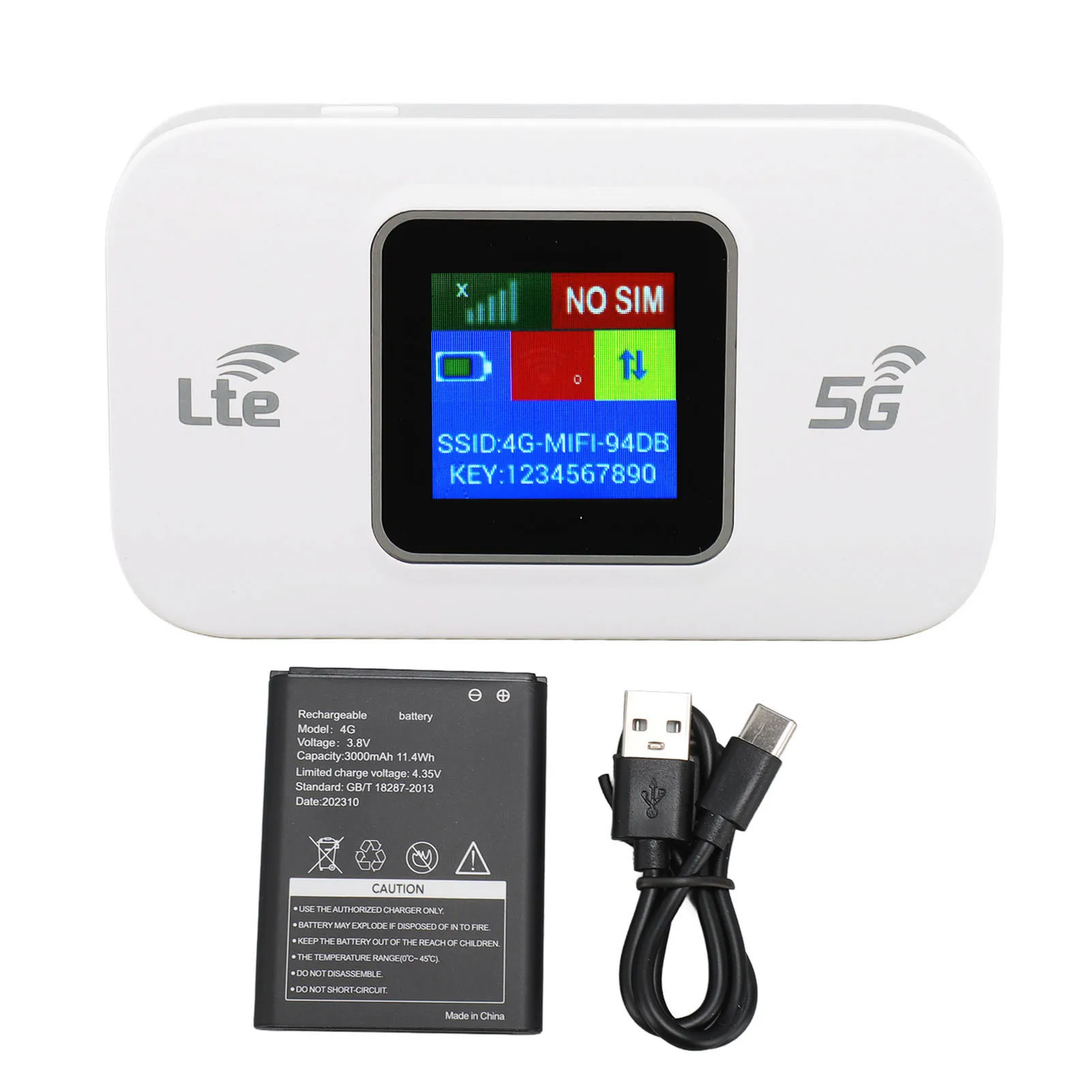 Tragbares 4G-LTE-WLAN-Modem, professioneller 300 Mbit/s Hochgeschwindigkeits-Farbbildschirm, mobiler 4G-WLAN-Router für Mobiltelefone, limitiert nach Asien