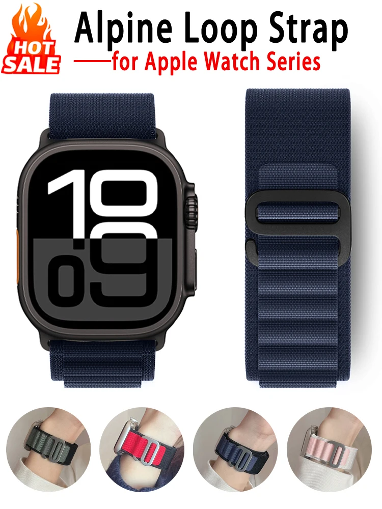 Alpine Loop Strap für Apple Watch Ultra 2 Band 49 mm 45 mm 44 mm 40 mm 41 mm 46 mm 42 mm 38 mm Armband iWatch Serie 10 SE 9 8 7 6 5 4 Image