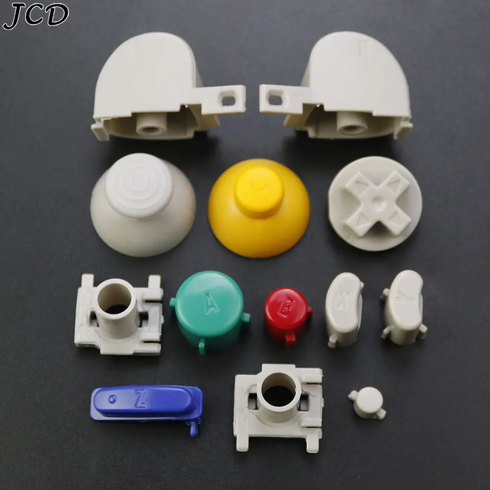 JCD Komplettset L R ABXY Z Tastaturen Tasten für Nintend GameCube NGC Controller Spiel Bunte Tasten Joystick Abdeckung Daumengriffkappen Image