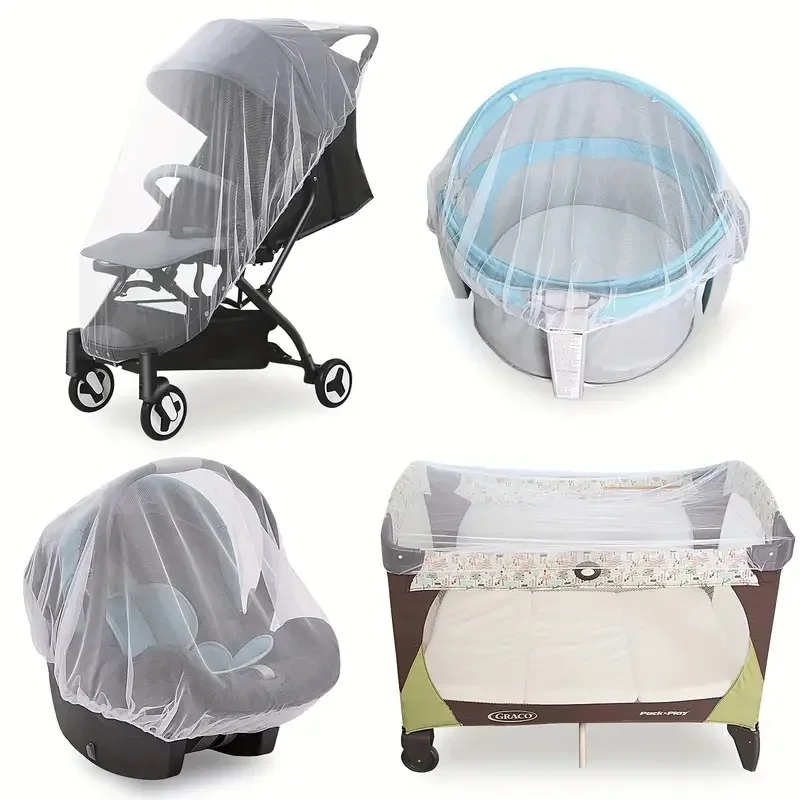 Moskitonetz für vollständig abgedeckte Kinderwagen, langlebiges Moskitonetz für Babywiege, Kinderbett, Moskitonetz für tragbares Mini-Kinderbett