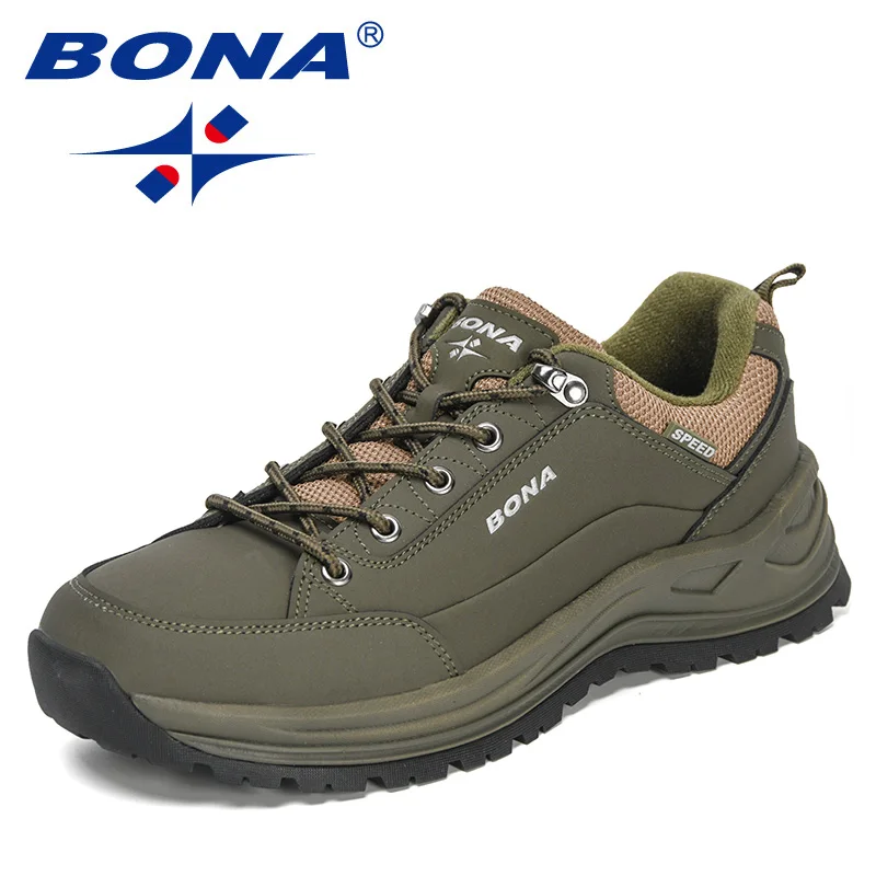BONA 2022 Neue Designer Wandern Schuhe Tragen-beständig Outdoor Sport Schuhe Männer Brathable Spitze-Up Klettern Trekking Schuhe mann Image
