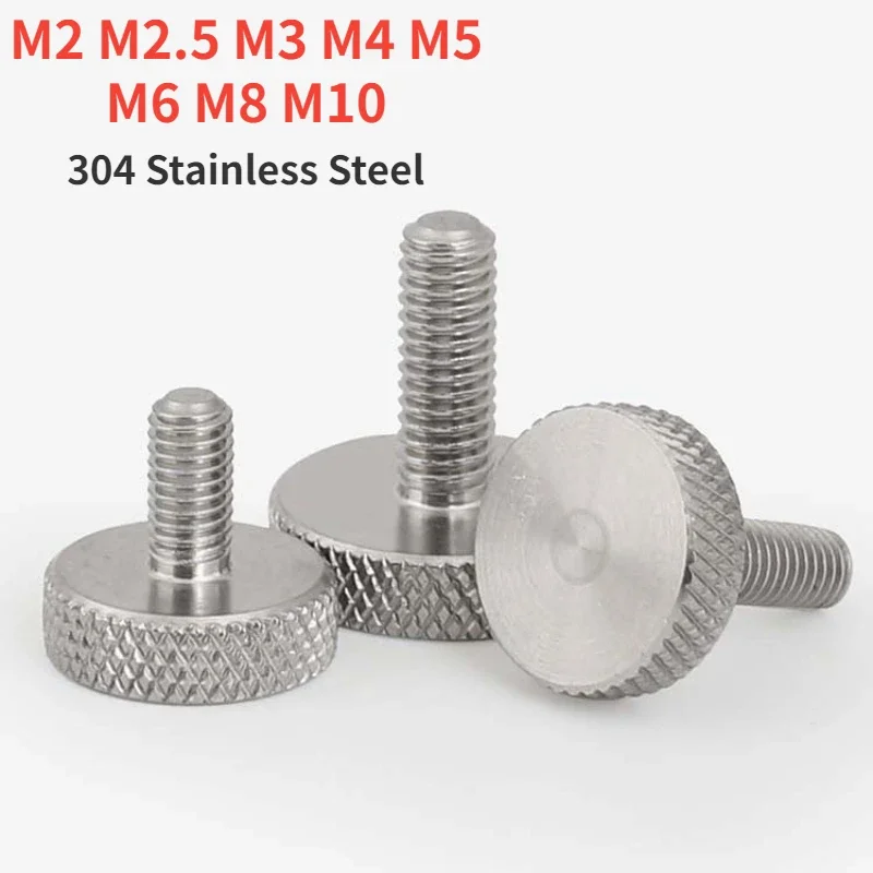 M2 M2,5 M3 M4 M5 M6 M8 M10 GB835 304 Edelstahl Rändel Flachkopf Handfest Rändelschraube Vorhangwand Glas Rändelschrauben Image