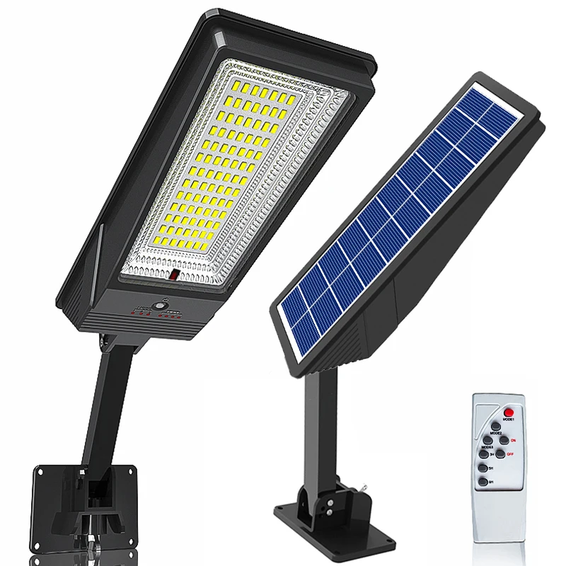 138 LED Solar Licht Mit Fernbedienung 3 Arbeits Modus Solar Straße Licht Super Helle Outdoor Garten Wasserdichte Motion Sensor Solar Lampe