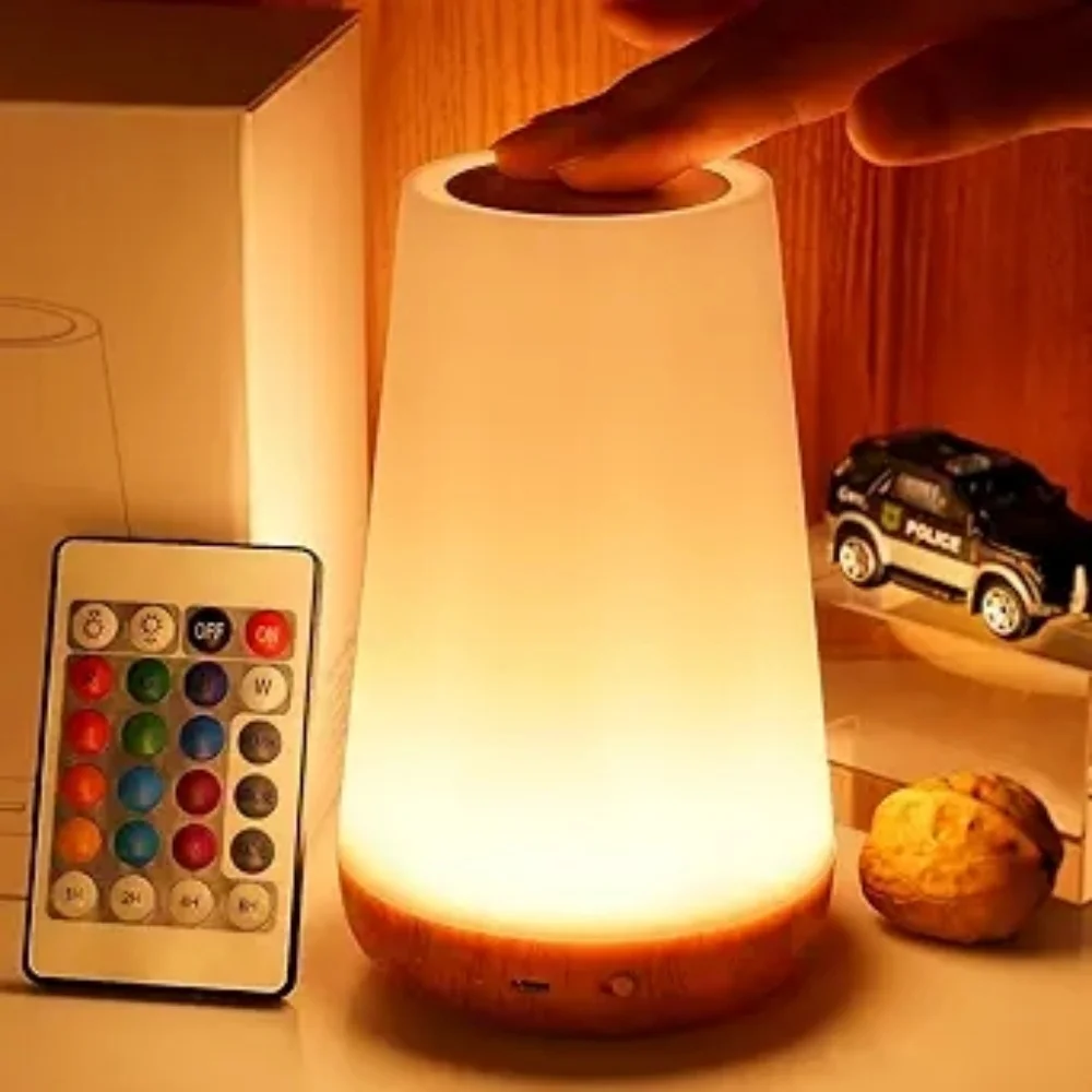 USB wiederaufladbare dimmbare Touch-Lampe Schlafzimmer tragbare Tisch Nachttisch Nachtlampe 13 RGB-Farben Nachtlichter Baby Kinder Nachtlicht