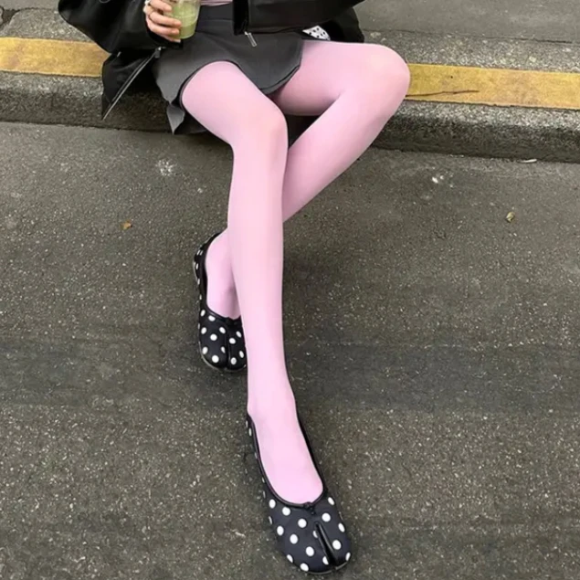 Schöne rosa Strumpfhosen für elegante Damen, Dessous, warme Samtsocken, klassische Hot Girl Sexy Bodystockings, Date Wear