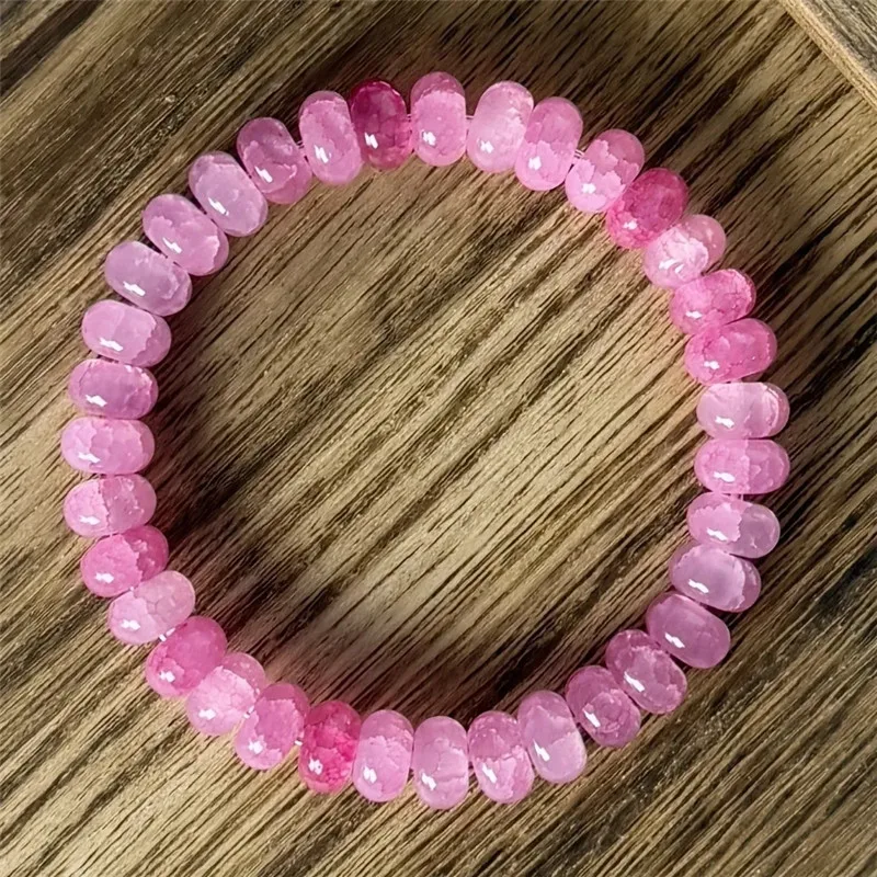 1/teiliges elegantes rosa Achat-Anti-Angst-Armband zur Entspannung, Naturstein, Bohemian- und Retro-Stil, perfektes Geschenk für Männer und Frauen