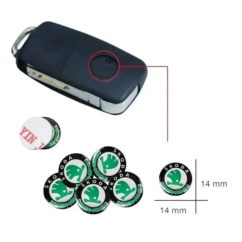 14mm Fob Auto-Logo-Aufkleber für Autofernbedienungsschlüssel für Skoda Octavia MK2 MK1 2 3 A5 A7 A8 Fabia Karoq Superb Rapid Kamiq Scala Image