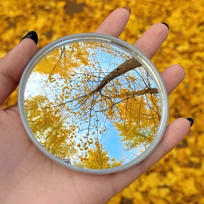 Handlicher Selfie-Spiegel Tragbarer Runder Reflektierender Konvexspiegel für Fotografie-Requisiten Vlogging Reisen Auto-Rückspiegel Image