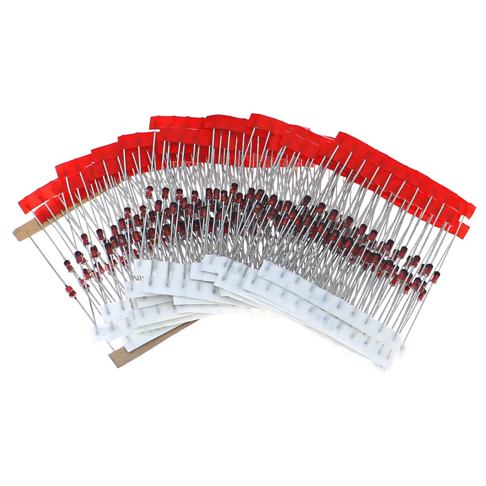 1 W DIP-Zenerdioden-Sortiment-Set (3,3 V, 3,6 V, 4,7 V, 5,1 V, 5,6 V, 7,5 V, 8,2 V, 9,1 V, 10 V, 12 V, 13 V, 15 V, 16 V, 18 V, 20 V, 22 V, 30 V, 33 V, 39 V) Image