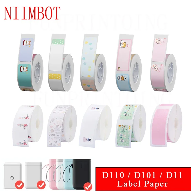 Niimbot d110/d11/d101 Thermopapier wasserdichter Klebstoff Preis wärme empfindliches Papier Kosmetik kabel Schmuck Name Etikett Papier Image