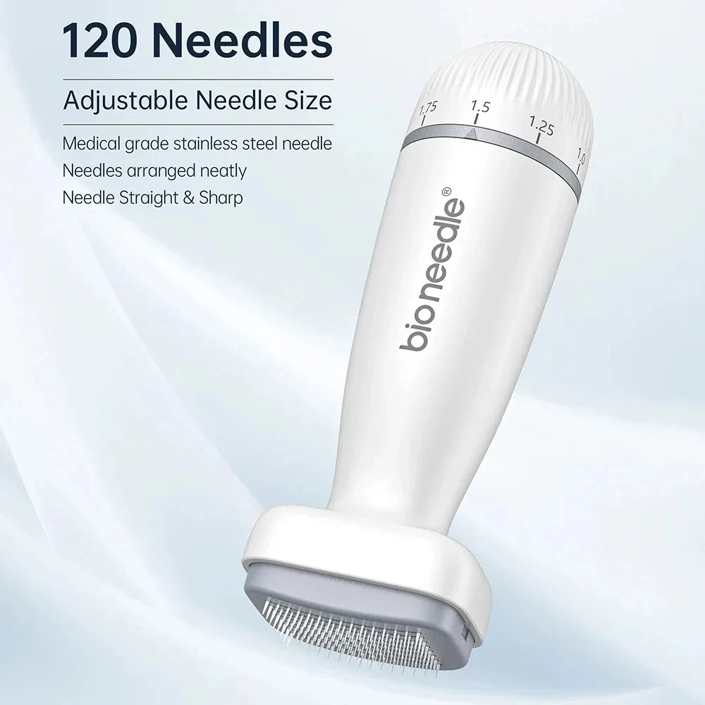 Einstellbare Hautverjüngung Dermastamp Microneedling Derma Stempel Bio Nadel 120-polige Akne Narbenentfernung Heimgebrauch Schönheitsausrüstung Image