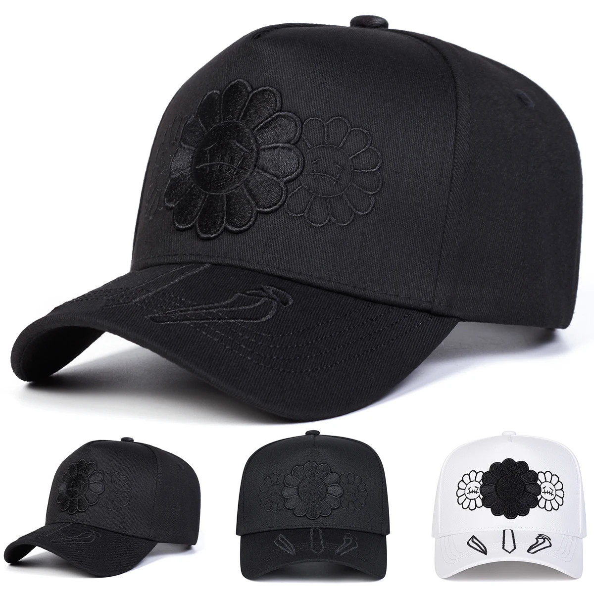 Unisex Sonnenblumen Stickerei Baseball Caps Frühling Herbst Outdoor Einstellbare Casual Hüte Sonnenschutz Hut Sport Kappe Image
