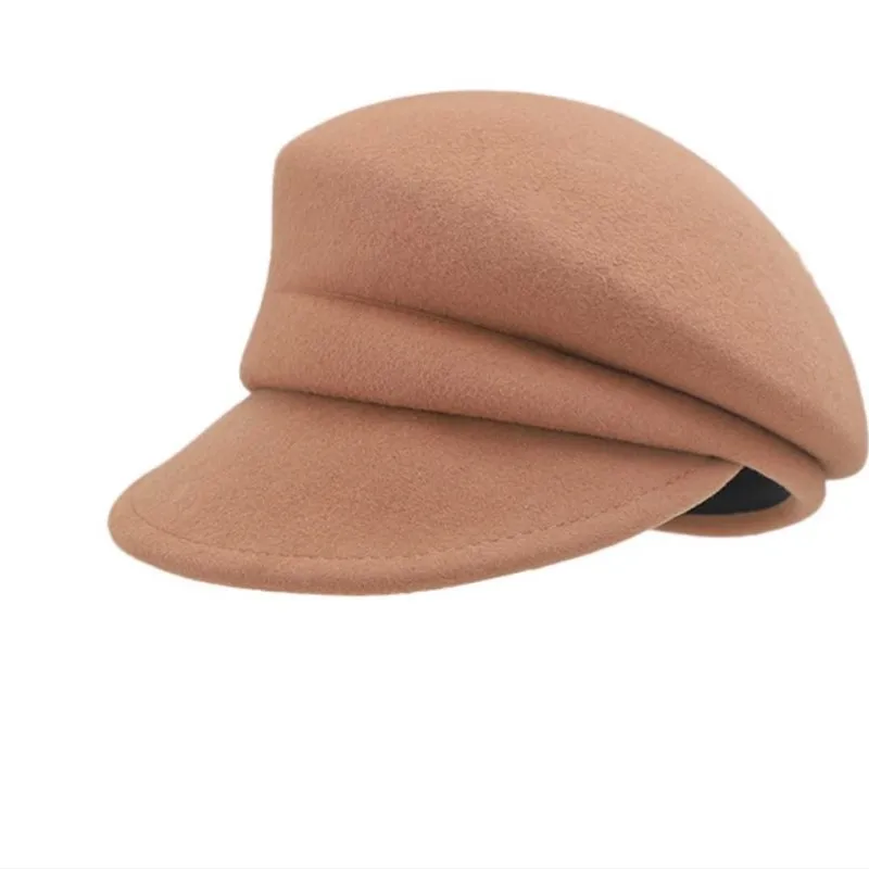 High-end Asymmetrische Woolen Newsboy Hut frauen herbst-winter Octagon Hut Maler Baskenmütze Hut Vintage Fez Hut m401 Image