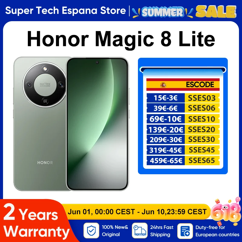 Honor Magic 8 Lite EU-Version Snapdragon 6 Gen 4 IP69K 2,5m Sturzfest Staubresistent 7500mAh 66W Supercharge 108MP OIS AI-Kamera eSIM 6,79 Zoll 120Hz AMOLED Image