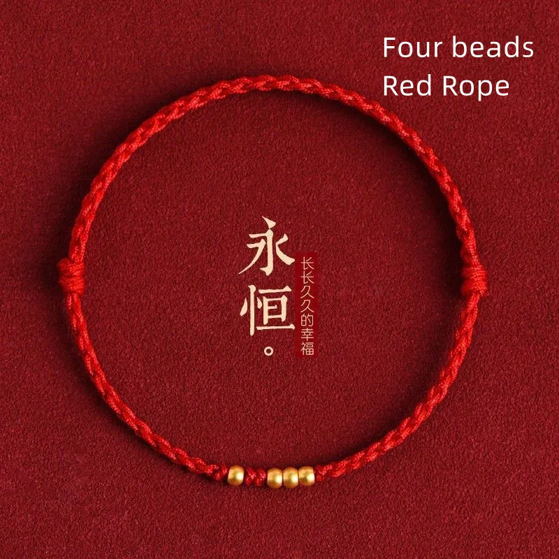 Mode Rot Seil Glück Armreif Für Liebhaber Freunde Frauen Männer Handgemachte Größe Einstellen Armband Fußkettchen Paar Armbänder Image