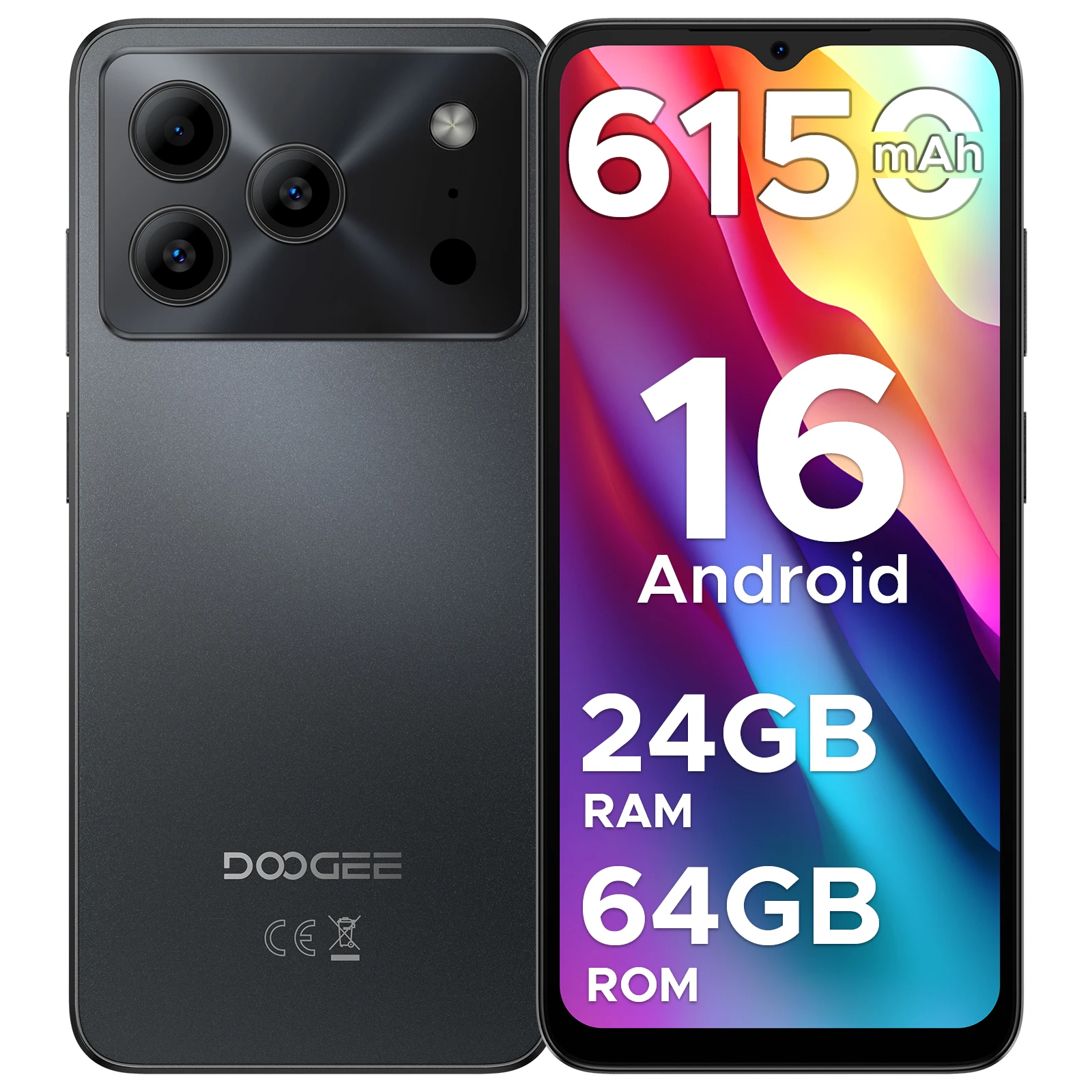 Globale Version DOOGEE Note 56 Smartphone Android 16 6150mAh Großer Akku 6,56'' 90Hz Display 24GB 64GB 8MP Kamera Mobiltelefon Image