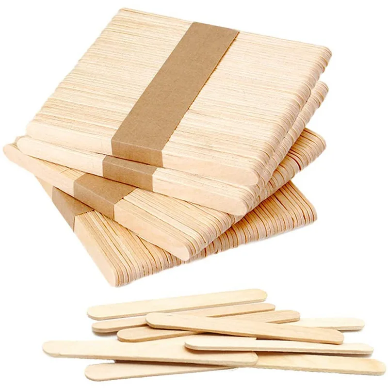 50PCS Frau Holz Körper Haar Entfernung Sticks Wachs Waxing Einweg Sticks Schönheit Kultur Kits Holz Zunge Spachtel Spachtel Image
