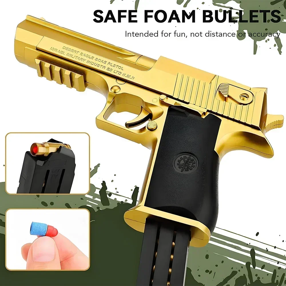 Lernspielzeug-Pistole mit Hülsenauswurf, Schaumstoff-Softbullet-Blaster für Kinder, Jungen, Erwachsene, Airsoft-Pistole, Kindergeburtstagsgeschenk Image