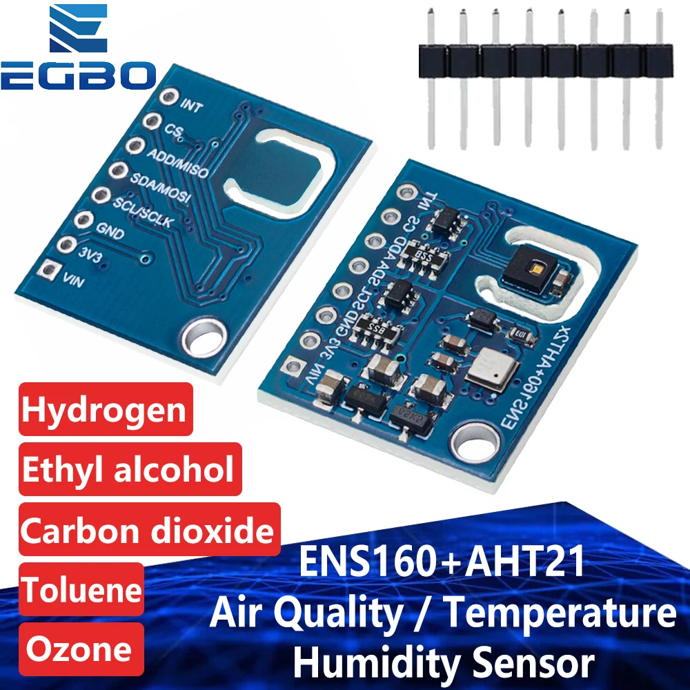 EGBO ENS160 + AT21 Kohlendioxid CO2 eCO2 TVOC Luftqualität Und Temperatur Und Feuchtigkeit Sensor Ersetzen CCS811 Für Arduino Image