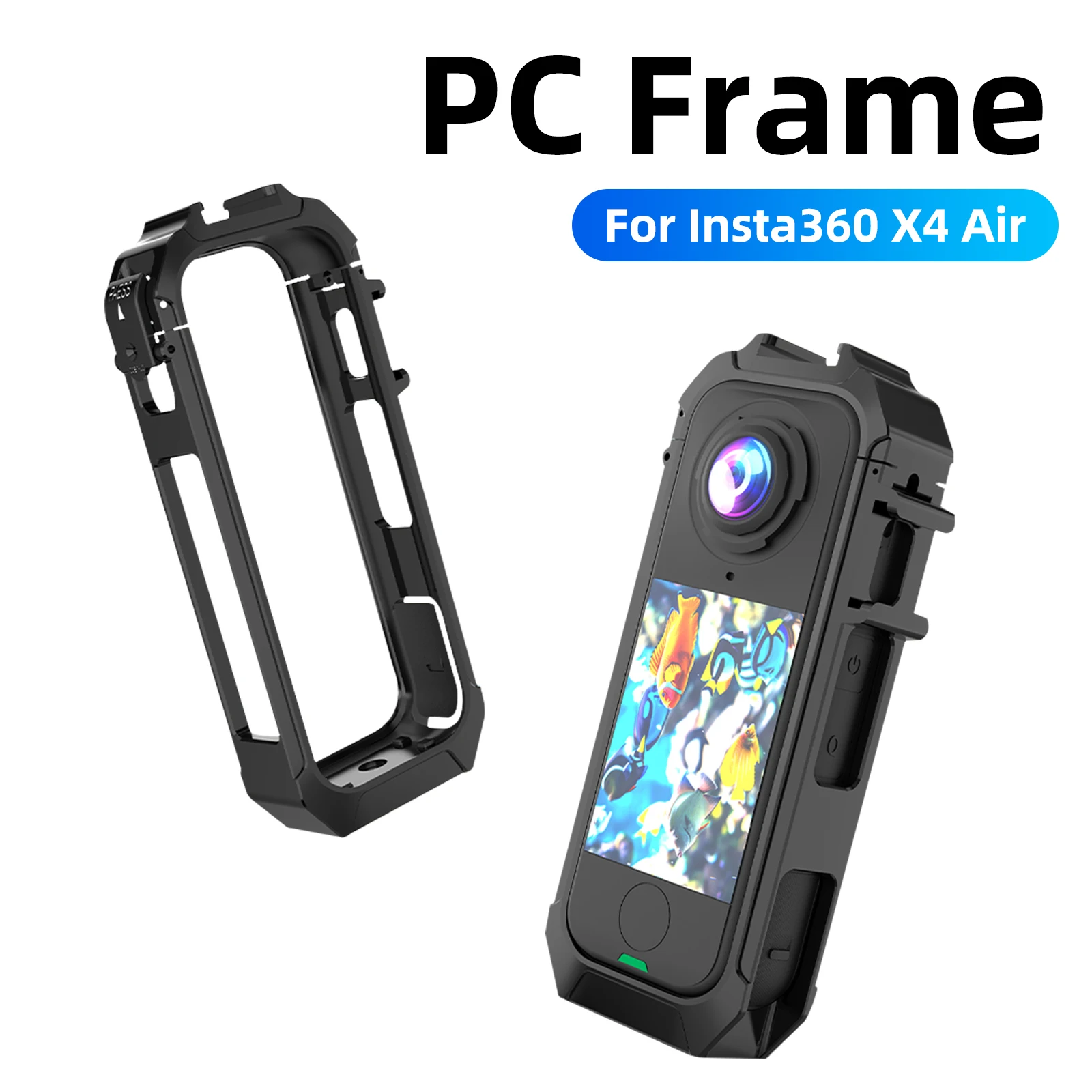 Schutzrahmen für Insta360 X4 Air mit Dual Cold Shoe – Magnetische Schnellverschluss-PC-Hülle für Selfie-Stick-Halterung Image