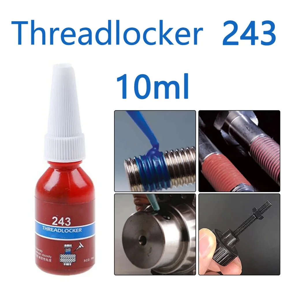 10 ml blauer Schraubensicherung, mittelfester Schraubensicherung 243, Dichtungsfadenverriegelung zum Verriegeln und Abdichten von M6-M20-Gewinden Image