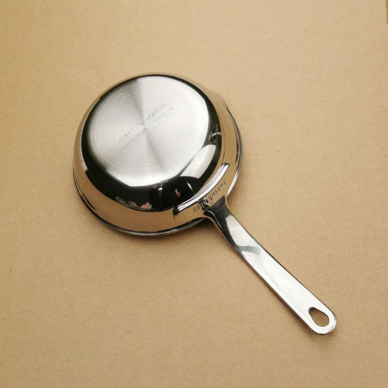 Mini-Bratpfanne aus Edelstahl 304, kleiner spezieller Induktionsherd, antihaftbeschichtetes Öl, das heißes Öl spritzt, 12 cm kleine Bratpfanne