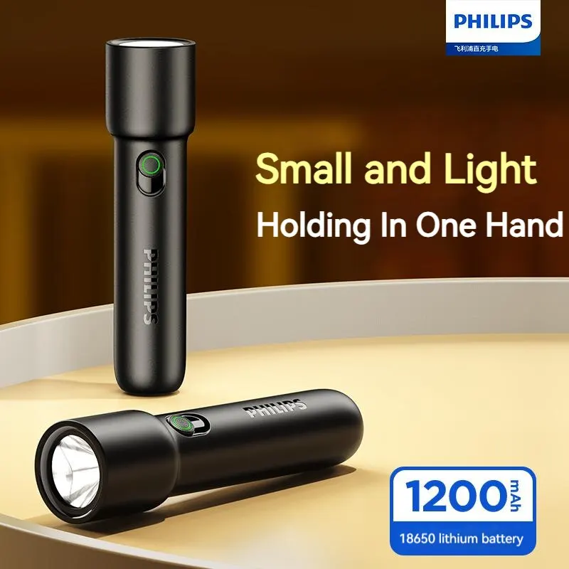 Philips 2025 Neue tragbare EDC-Taschenlampe, wiederaufladbare LED-Taschenlampen für Defensa, persönliche Selbstverteidigung, Camping, Wandern Image