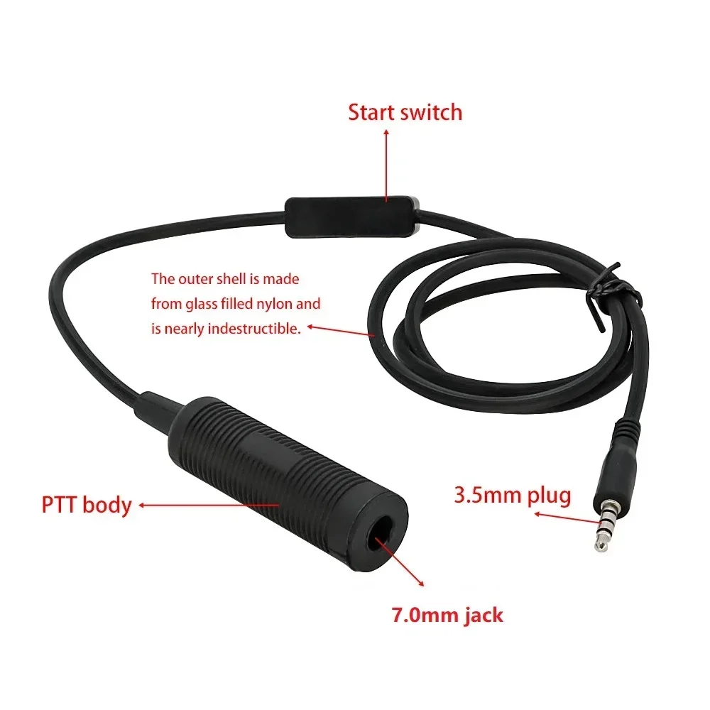Taktischer Headset-Adapter, Telefonstecker, 3,5 mm, Mini-Telefon-PTT für COMTA / SORDI Headset, MP3-Musik-Adapter, Apple, Samsung, HTC usw