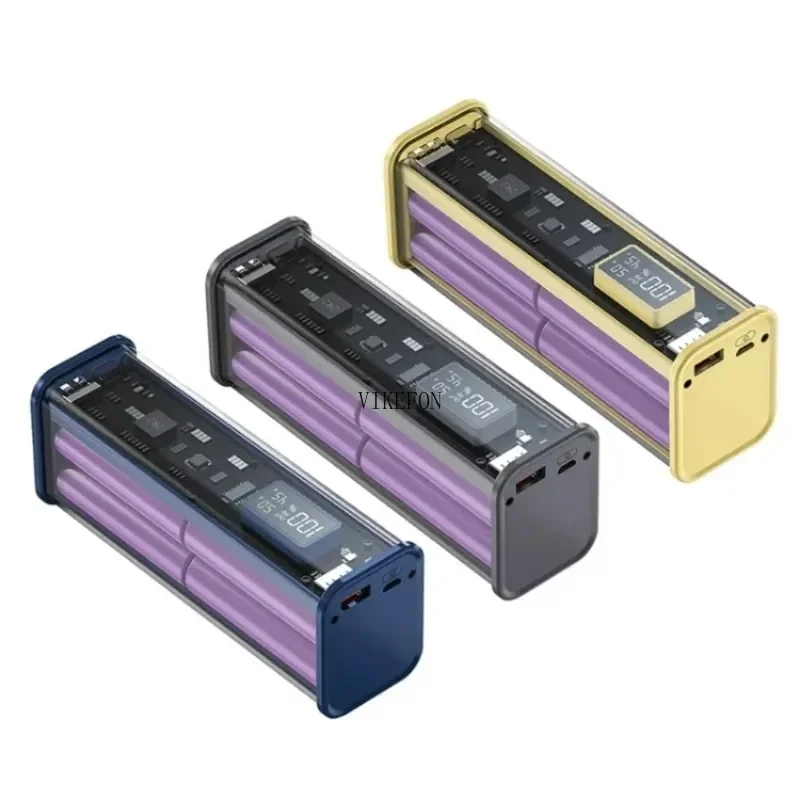 22,5 W DIY Batterie Ladegerät Power Bank Fall Transparent PD Schnelle Lade Fall Für 8PCS 18650 Polymer 20000 mAh batterie Lade Box Image